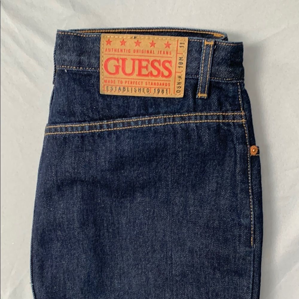 GUESS | 27 WOMENS | FRONT PENCIL SPLIT DENIM  Y2K 90S MAXI SKIRT DARK WASH BLUE